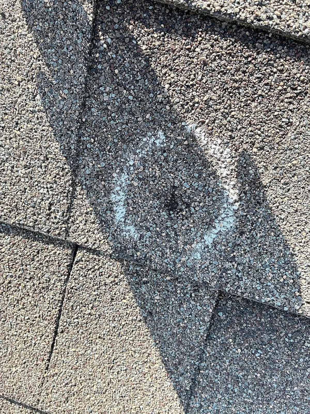 White chalk marking damage at the second inspection